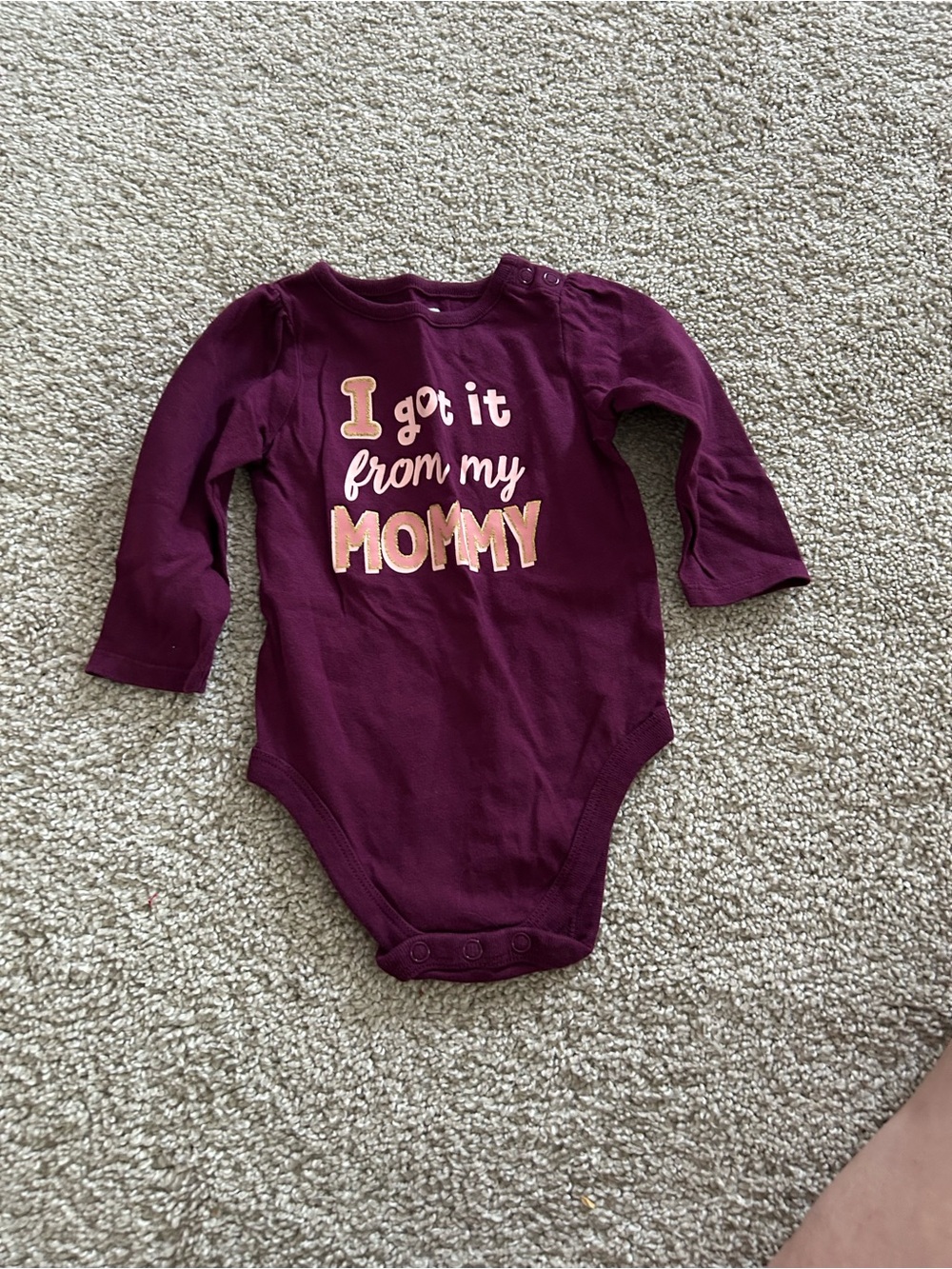 Garanimals 6-9 Month Purple Mommy Onesie